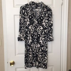 INC size L Black and White Dress